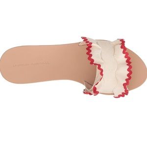 Loeffler Randall Birdie slides in natural and red. Near new condition, size 9